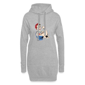 La vie de maman - Sweat-shirt à capuche long Femme - gris chiné - Devant