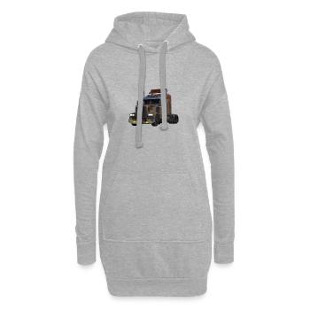 Camion poids lourd américain - Sweat-shirt à capuche long Femme - gris chiné - Devant