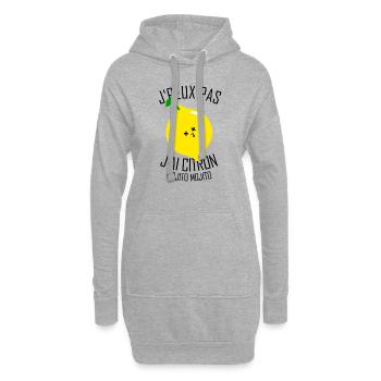 Ich kann keine Zitrone haben (Mojito Mojito) - Hoodie-Kleid - Grau meliert - Vorne