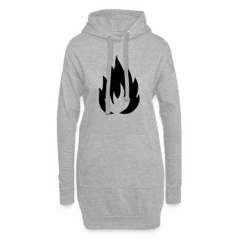 Flamme - Hoodie-Kleid - Grau meliert - Vorne