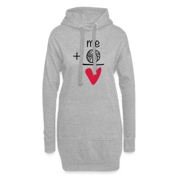 Me + Volleyball = Love M - Hoodie-Kleid - Grau meliert - Vorne