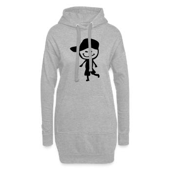 Sourire garçon dans le chapeau - Sweat-shirt à capuche long Femme - gris chiné - Devant