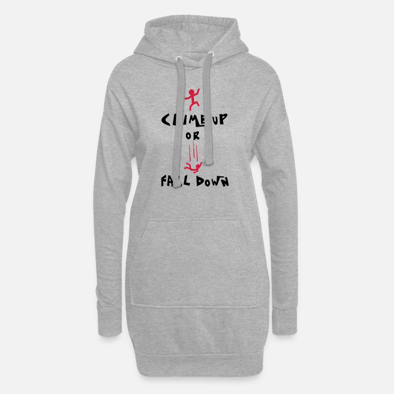 Klettern - Hoodie-Kleid - Grau meliert