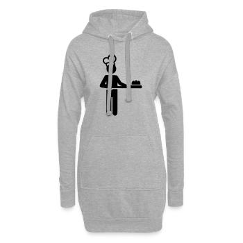 Boulanger - Sweat-shirt à capuche long Femme - gris chiné - Devant
