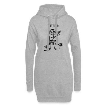 Gärtner - Gartenarbeit - Hoodie-Kleid - Grau meliert - Vorne