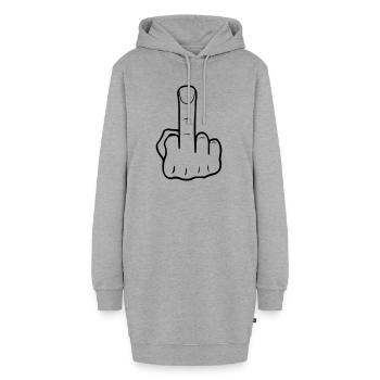 mittelfinger_01 - Hoodie-Kleid - Grau meliert - Vorne