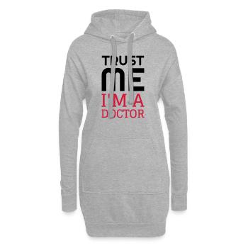 Arzt / Medizin / Ärztin / doctor - Hoodie-Kleid - Grau meliert - Vorne