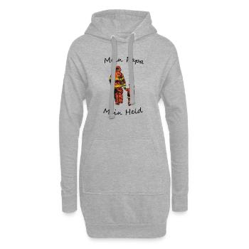 Service des incendies My Daddy My Hero Service des pompiers volontaires - Sweat-shirt à capuche long Femme - gris chiné - Devant