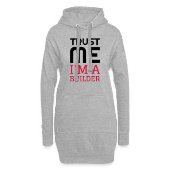 manoeuvre / chantier / bâtiment / ouvrier - Sweat-shirt à capuche long Femme - gris chiné - Devant