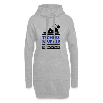 tschuess_niveau_2 - Hoodie-Kleid - Grau meliert - Vorne