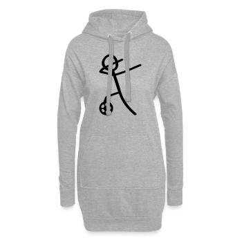 dabbing fussball man - Hoodie-Kleid - Grau meliert - Vorne
