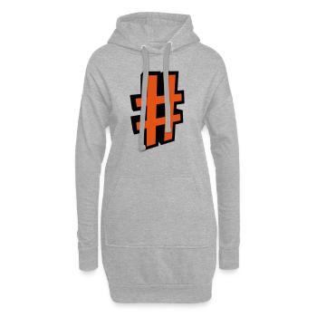HASHTAG - Hoodie-Kleid - Grau meliert - Vorne