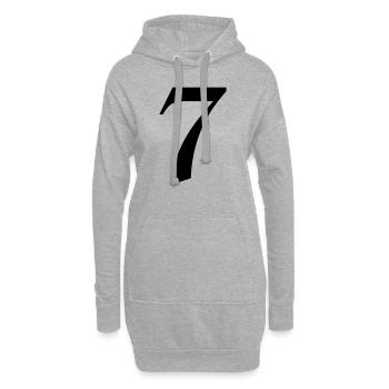 7 - Sweat-shirt à capuche long Femme - gris chiné - Devant