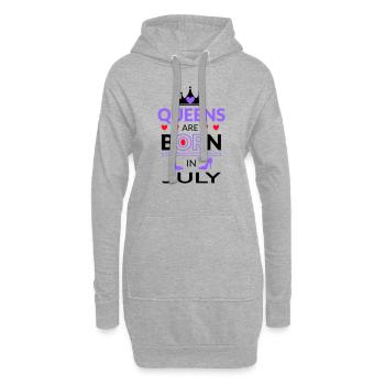 Birthday Queen born in July - Hoodie-Kleid - Grau meliert - Vorne