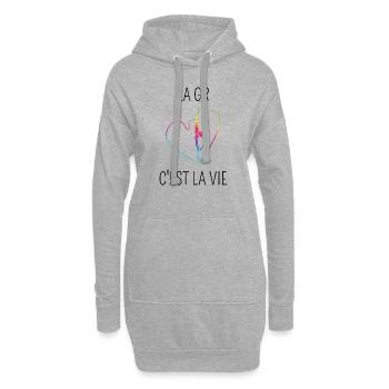 la gymnastique rythmique c'est la vie - Sweat-shirt à capuche long Femme - gris chiné - Devant