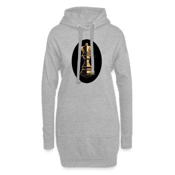 Schach Figur König - Hoodie-Kleid - Grau meliert - Vorne