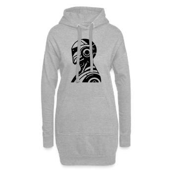 Robot - Sweat-shirt à capuche long Femme - gris chiné - Devant