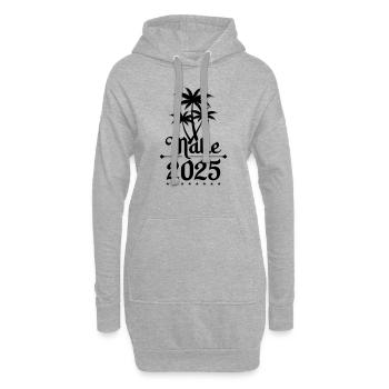 Malle 2025 Palmiers - Sweat-shirt à capuche long Femme - gris chiné - Devant