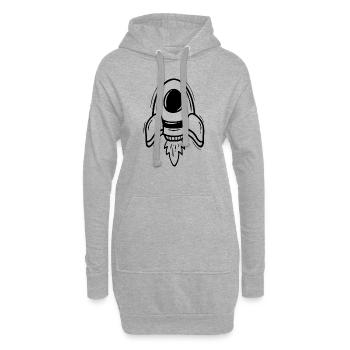 RAKETE RAUMSCHIFF JET PLANET WELTALL GALAXIS STERN - Hoodie-Kleid - Grau meliert - Vorne