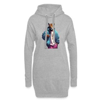 Tigre Hip Hop - Sweat-shirt à capuche long Femme - gris chiné - Devant