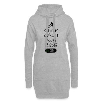 Keep Calm and Ride On black - Hoodie-Kleid - Grau meliert - Vorne