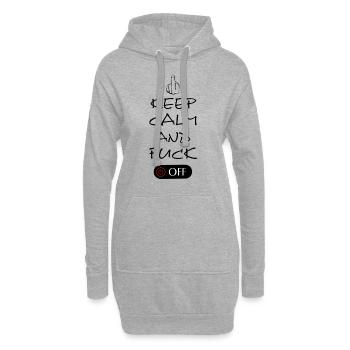 Keep Calm and Fuck OFF, Fuck You, fucking - Hoodie-Kleid - Grau meliert - Vorne