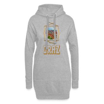 Graz Autriche Skyline City Gold Home Amour - Sweat-shirt à capuche long Femme - gris chiné - Devant