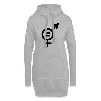 Symbole d'égalité des genres - Sweat-shirt à capuche long Femme - gris chiné - Devant