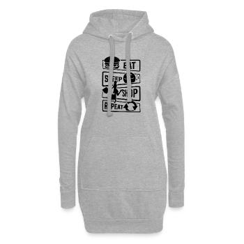 Mangez Sleep Shop Repeat - Achat de chaussures d'affaires - Sweat-shirt à capuche long Femme - gris chiné - Devant