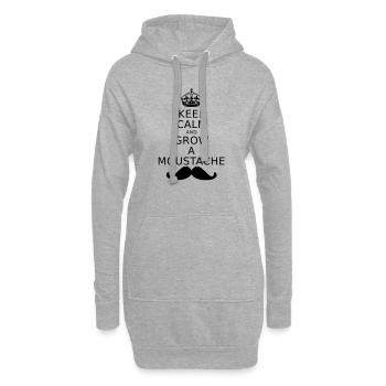 KEEP CALM AND GROW A MOUSTACHE - Hoodie-Kleid - Grau meliert - Vorne