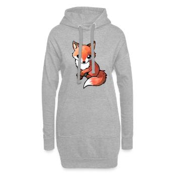 SWEET FOX - Sweat-shirt à capuche long Femme - gris chiné - Devant