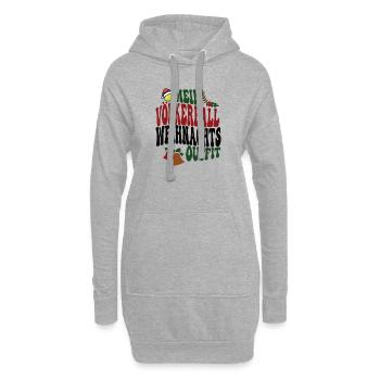 Völkerball Weihnachten Spieler Völkerballer XMAS - Hoodie-Kleid - Grau meliert - Vorne