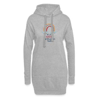 Beste Nichte Mädchen Weltbeste Nichten Patenkind - Hoodie-Kleid - Grau meliert - Vorne