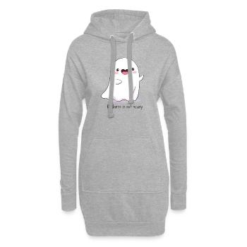 Kindness Is Not Scary – Süßer Anime Geist - Hoodie-Kleid - Grau meliert - Vorne