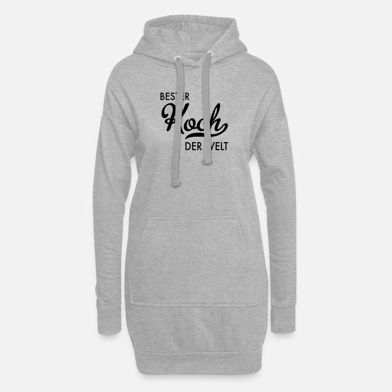 Bester Koch der Welt - Hoodie-Kleid - Grau meliert