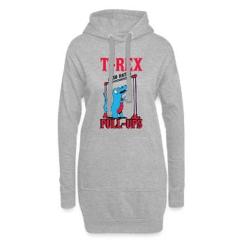 T-Rex Klimmzüge - Hoodie-Kleid - Grau meliert - Vorne