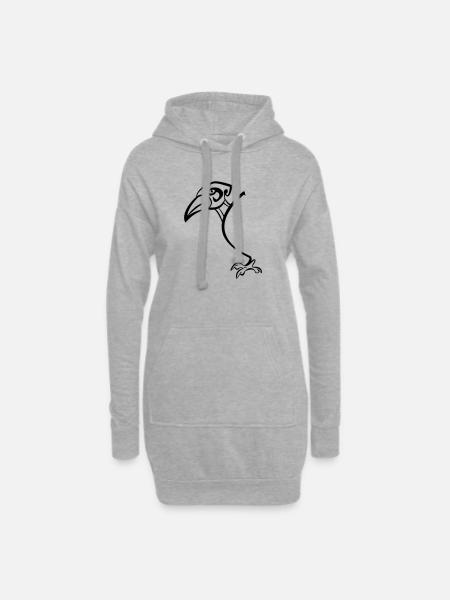 Halb Rabe - Hoodie-Kleid - Grau meliert