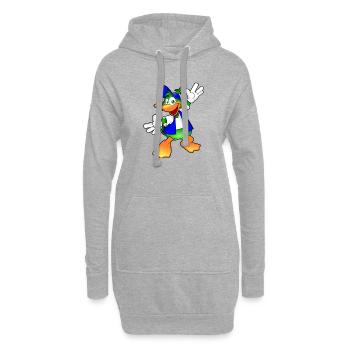 shirt drôle de canard style bande dessinée design - Sweat-shirt à capuche long Femme - gris chiné - Devant