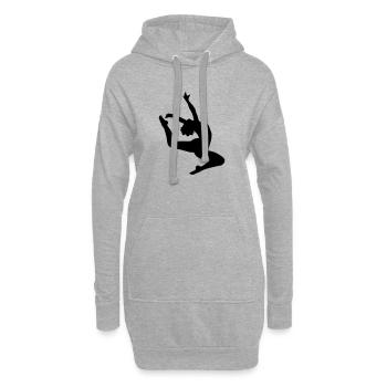 Springen Mädchen - Hoodie-Kleid - Grau meliert - Vorne
