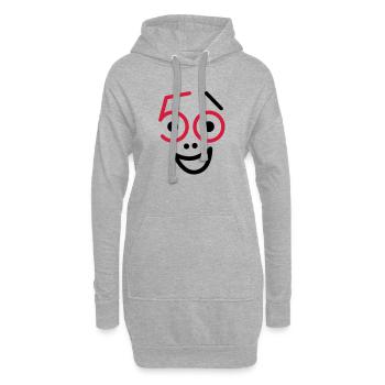 50 ans et toujours frais! - Sweat-shirt à capuche long Femme - gris chiné - Devant