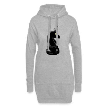 Der verrückte Reiter - Hoodie-Kleid - Grau meliert - Vorne