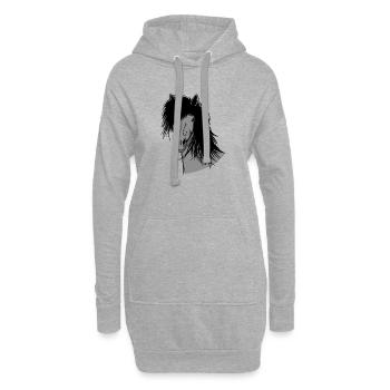 Isländer Portrait - Hoodie-Kleid - Grau meliert - Vorne
