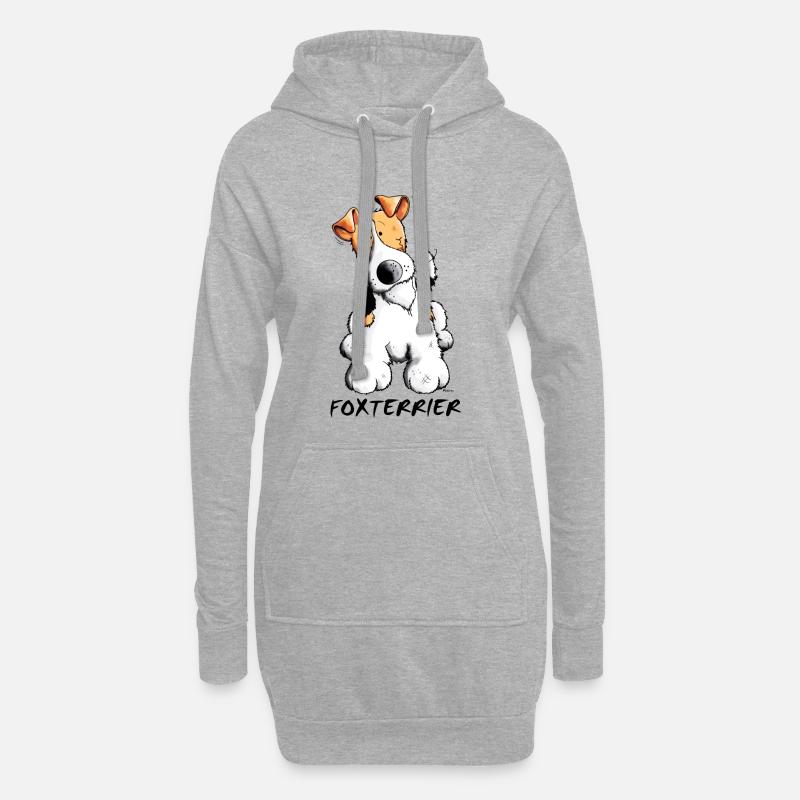 Fiffi der Foxterrier - Hoodie-Kleid - Grau meliert