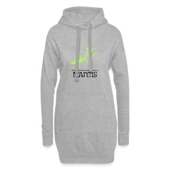 Gottesanbeterin – Illustration für Naturfreunde - Hoodie-Kleid - Grau meliert - Vorne