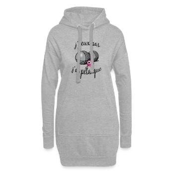 j'peux pas j'ai pétanque - Sweat-shirt à capuche long Femme - gris chiné - Devant