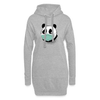 Ours panda avec masque masque - Sweat-shirt à capuche long Femme - gris chiné - Devant
