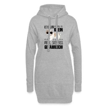 Hund Hunde - Hoodie-Kleid - Grau meliert - Vorne