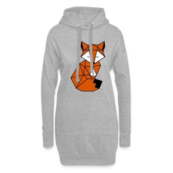 Origami-Fuchs - Hoodie-Kleid - Grau meliert - Vorne