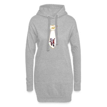 Goldenes Santa Tie Emblem - Hoodie-Kleid - Grau meliert - Vorne
