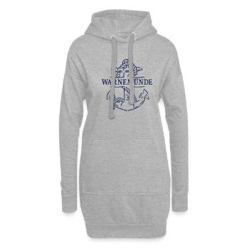 Anker Warnemünde Ostsee als Souvenir - Hoodie-Kleid - Grau meliert - Vorne
